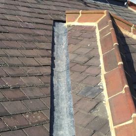 Close up roofing work that has been completed by our team