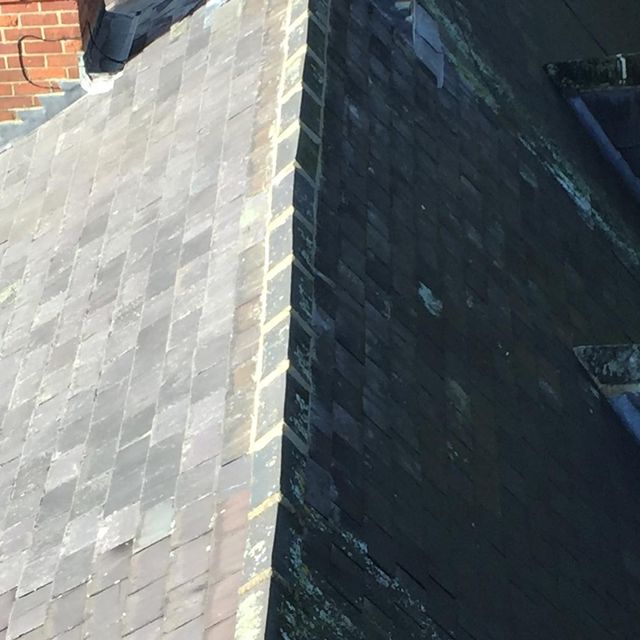 A roof that has been repaired by our team