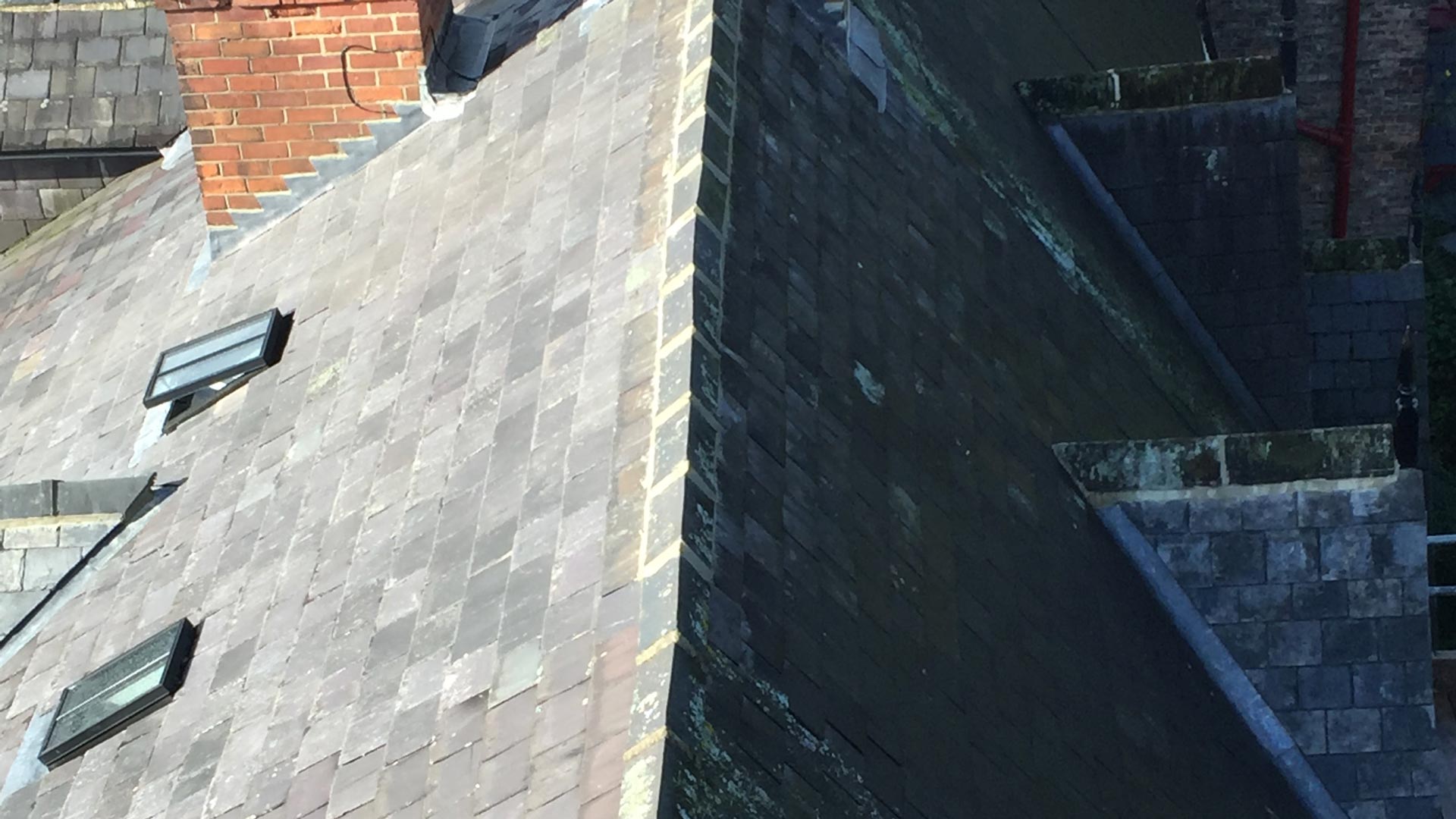 A roof that has been repaired by our team